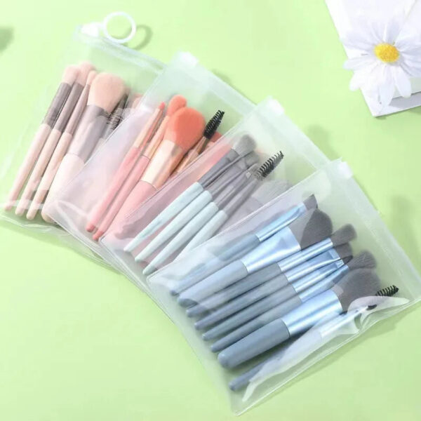 Kit de conjunto de pincéis de maquiagem de 8 peças com estojo transparente