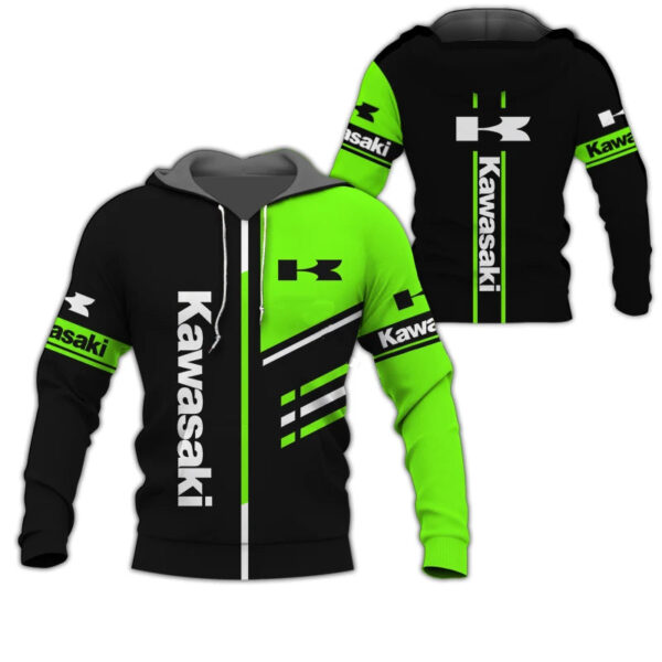2024 primavera e outono impressão 3D Kawasaki Ninja Motorcycle Riding Off-Road Pullover Esportes radicais Aventura Unissex Hoodie
