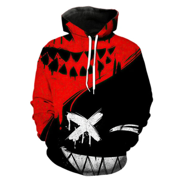 Moletom com capuz masculino com impressão 3D de rosto sorridente, primavera, manga comprida, rua, moletom com capuz, pulôver grande, roupas