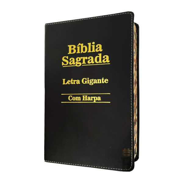 Holy Bible Giant Letter-Luxury-Black C/Christian Harp