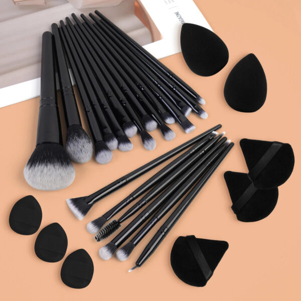 Kit de ferramentas de maquiagem 29 peças 20 pincéis de maquiagem + 9 esponjas de maquiagem almofada de ar pó puff dedo conjunto ferramenta de maquiagem portátil