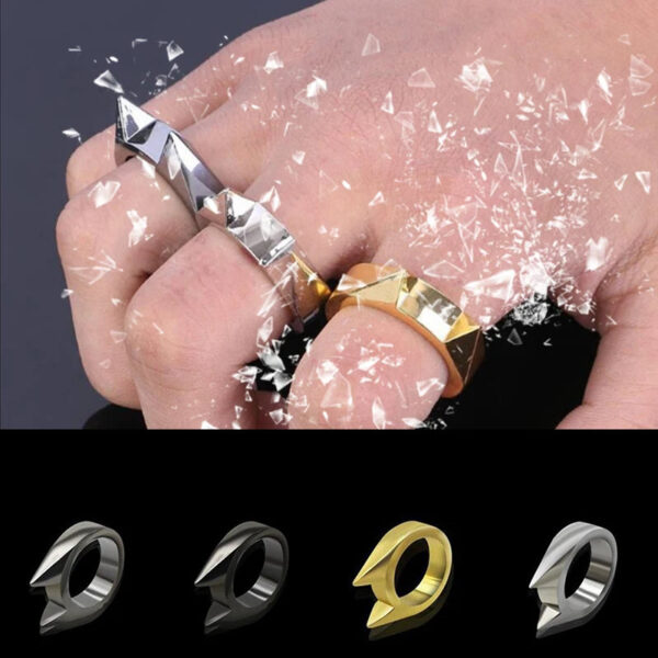 New Fidget Toys Beer Bottle Opener Window Tool Brass Knuckles Pendant Toys Self-Defense Metal Multifunctional Shape Attack Rings