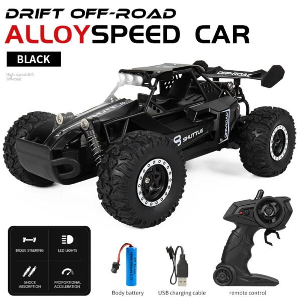 Novo carro RC 1:16 2WD com luz LED 2.4G 20KM/H alta velocidade off-road escalada carro de controle remoto brinquedo presentes para meninos meninas crianças