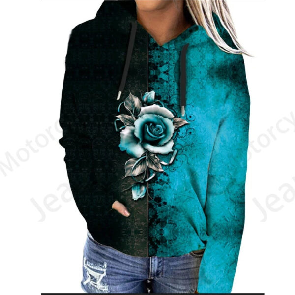 Rose Floral 3d Print Hoodie Women Fashion Oversized Hoodies Women Sweats Flower Coat Sweatshirt With Pocket Pullovers Sudaderas