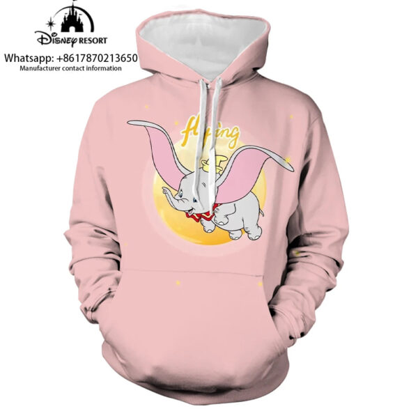 Spring New 3D Printed Kids Hoodie Dumbo Anime 2024 Fashion Unisex Women's Tops Street Style Casual Hoodie y2k